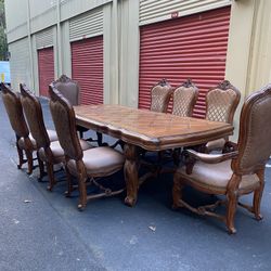 Michael Amini Dining Set And China Cabinet 