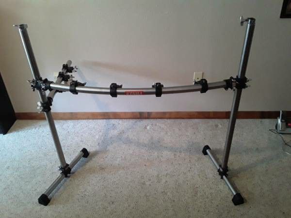 Vintage Tama Stainless Steel Curved Drum Rack with Clamps (Other Drum Rack Attachments Are Also Available)