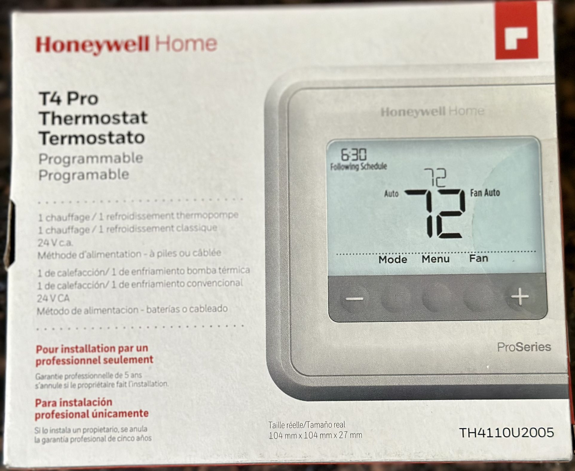Honeywell T4 Pro Thermostat 