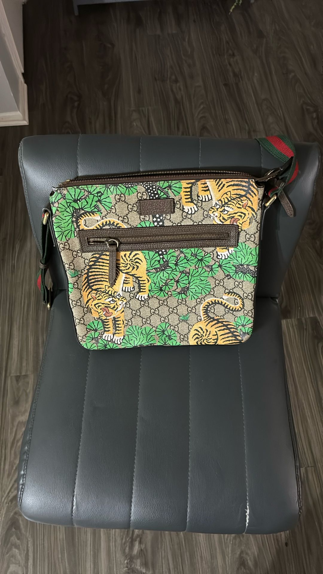 Limited Edition Gucci Tiger Print Messenger Bag