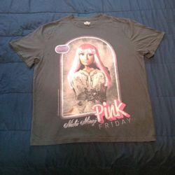 Women's Niki Minaj Pink Friday Barbie Graphic Tee Relaxed Fit. Black. Size XL 