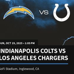 (3) TICKETS CHARGERS VS COLTS