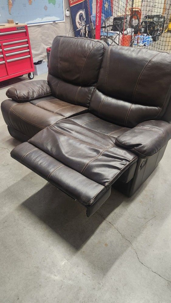 Leather Couch Recliner Loveseat