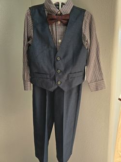 Boys Toddler 4pc Holiday Plaid Bow Tie Set - New -Navy