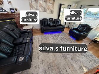 Sofas electricos nuevos recliner 3pcs with speakers and Bluetooth usb charger eld lights cup 🥤 holder