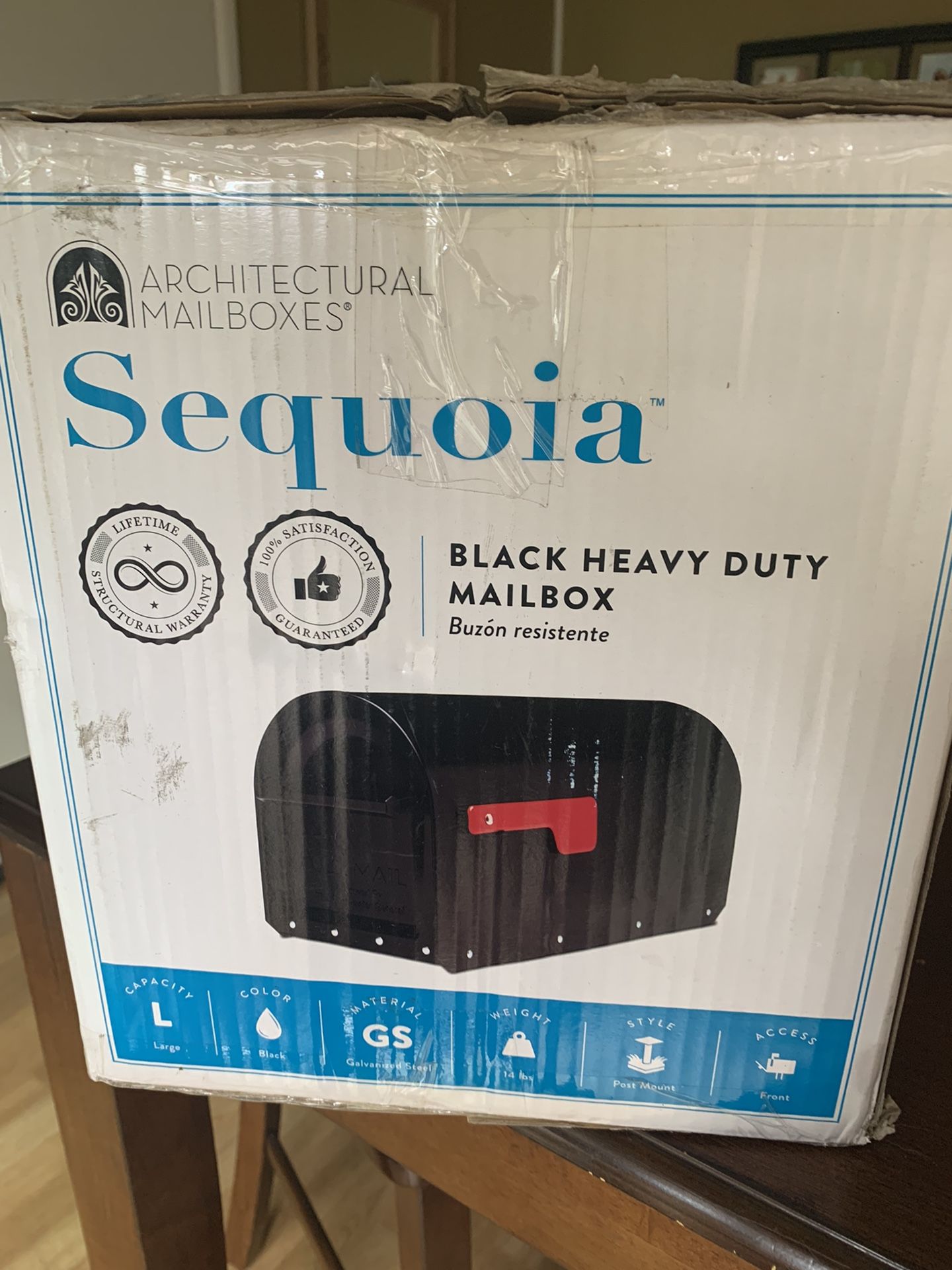Sequoia Black Heavy Duty Post Mount Mailbox