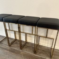 Black Leather Barstools 