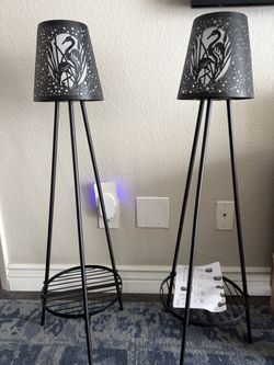 outdoor solar floor lamps with integrated plant stands