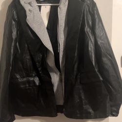 Leather Jacket With Detachable Hoodie Women’s