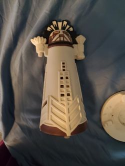 Retired vintage
 Partylite Ceramic Kachina Totem Mayan Aztec Tea Light Candle Shade