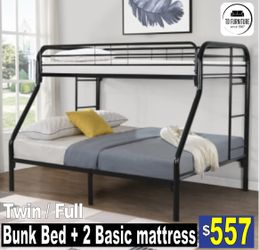 Bunk Bed Twin / Full With Mattress