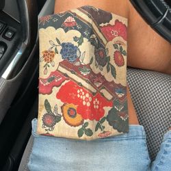 Vintage Japanese Paper Wallet, Hand Painted Japanese Paper Wallet, Vintage Hand Painted Japanese Silk Paper Wallet, Japanese Silk Paper