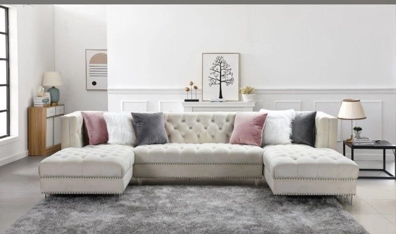 Luxury Black Velvet U Shaped Sectional $1799 ποΈ