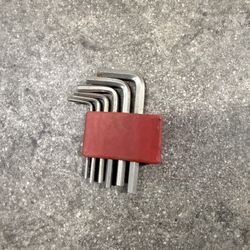 set of L-shaped hex keys (also known as Allen wrenches). 