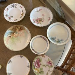 Hand Painted Antique Tea Cups, Plates, Etc.