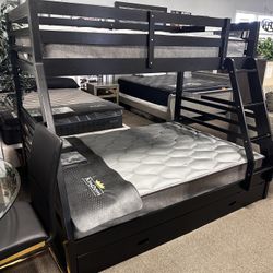 Bunk Bed W/storage! $699 🖤📦 Easy Financing, No Credit Needed!
