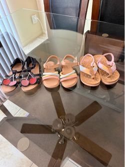 3 Pairs of Little Girl’s Sandals Size 9C