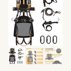 Kalkal Tree Stand Harness, Tree Saddle Safety Harness Hunting for Men, Hunter Safety System Harness with Bridge and Safety Rope