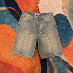 DUAA rhinestone Jorts