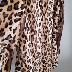 Soft Leopard Print Coat With Pink Interior 