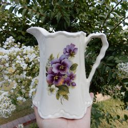 Pitcher with Violet Flowers