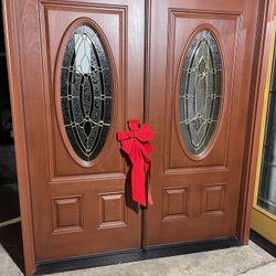 New Double Door Fiberglass Size W70 H81.3/4 Left Hand Open First $2150 Jam Is 4.9/16 Or Patio Door New 