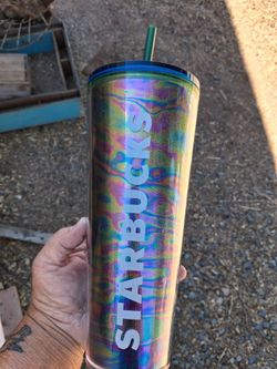 Starbucks Iridescent Tumbler with Straw