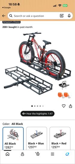 XtraEzzy 2-in-1 hitch-mount bike rack and cargo carrier.