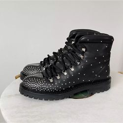 Valentino Garavani Dewstuds Leather Boots Size 40