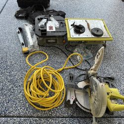 Ryobe Cut Saw , Ryobe Tile Saw , And Rockwell Saw