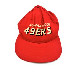 VINTAGE 80s SAN Francisco 49ers Hat Cap Mens Snap Back Red Football NFL READ DESCRIPTION SEE PICS