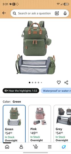 New Baby Backpack Diaper Bag Green