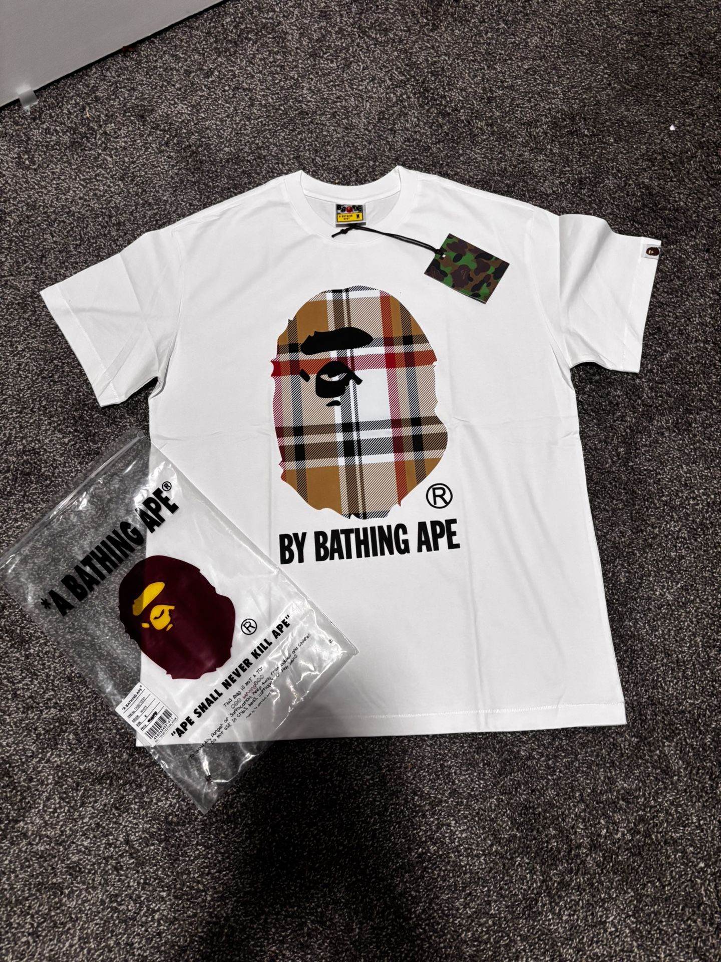 Bape x burberry tee shirt