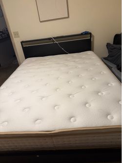 Queen size mattress and bed frame
