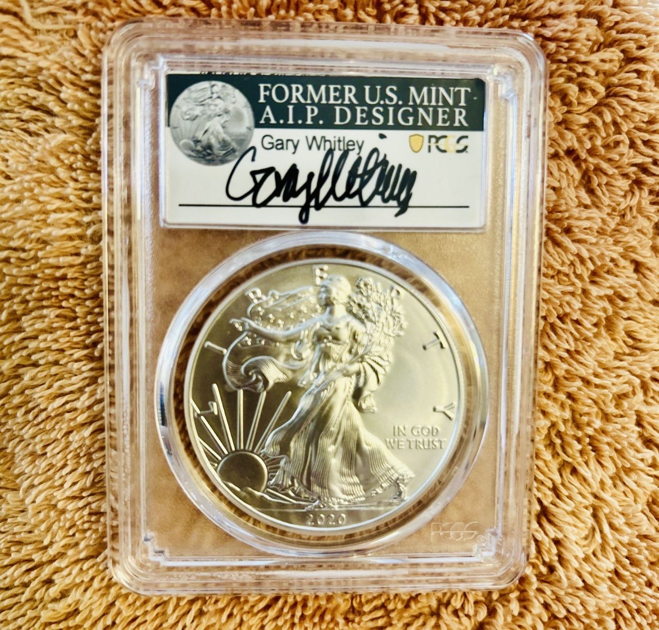 2020 P Emergency Issue Silver Eagle Rare Coin with Gary Whitney Signature Label For Coin Collectors