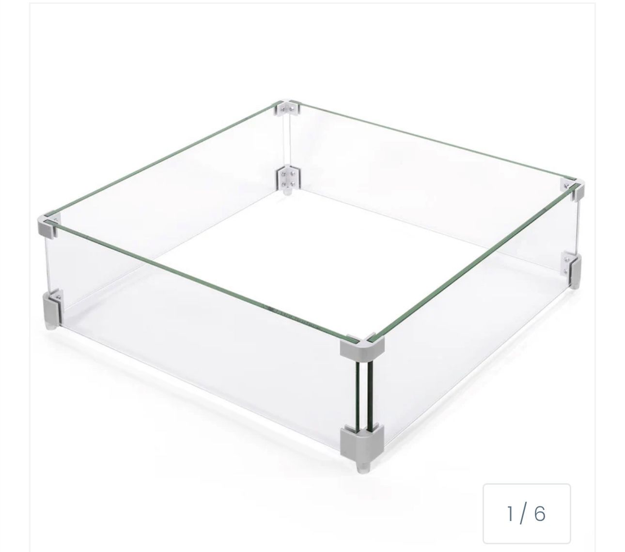 Barton 18.5" x 18.5" Outdoor Fire Pit Tempered Glass Wind Screen Guards Square SKU: 95170