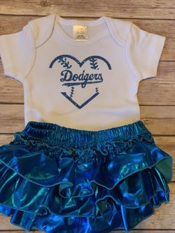 LA dodgers baby onesie
