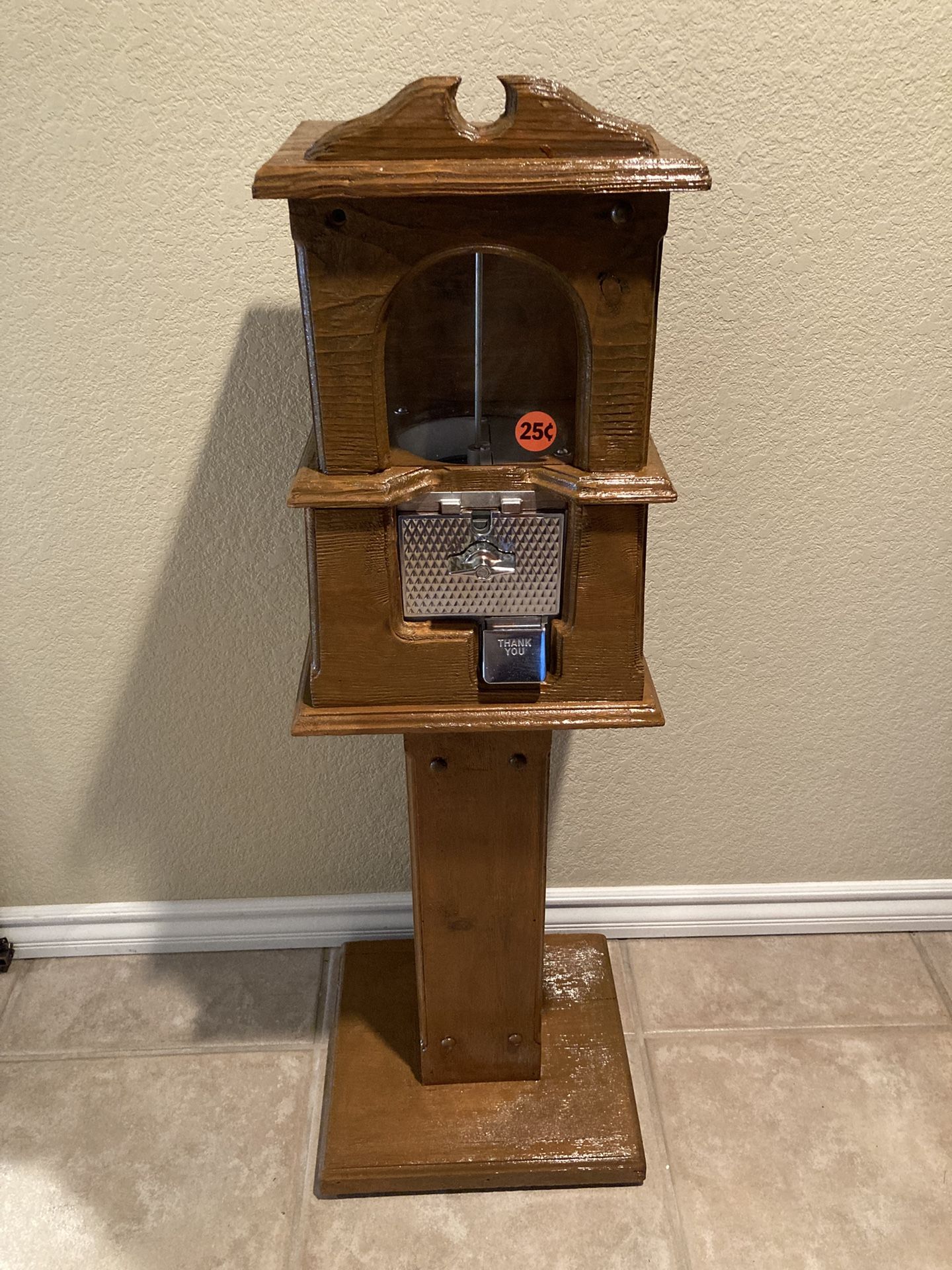 Gumball/Candy/Toy Machine Custom Made Wooden, 43” Tall