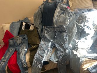 Denim jeans.