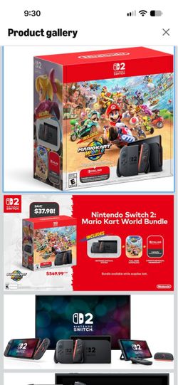 Nintendo Switch 2 Mario Kart World Bundle
