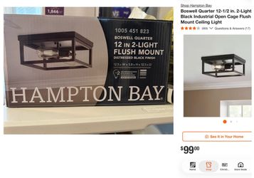 Hampton Bay Boswell Quarter 2-Light Flush Mount