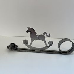 Metal Rocking Horse Candle Holder
