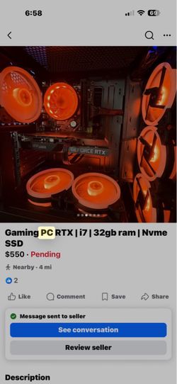 Gaming PC RTX | i7 | 32gb ram | Nvme SSD
