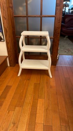 Vintage Solid Wood Restored Three Tier Stand 