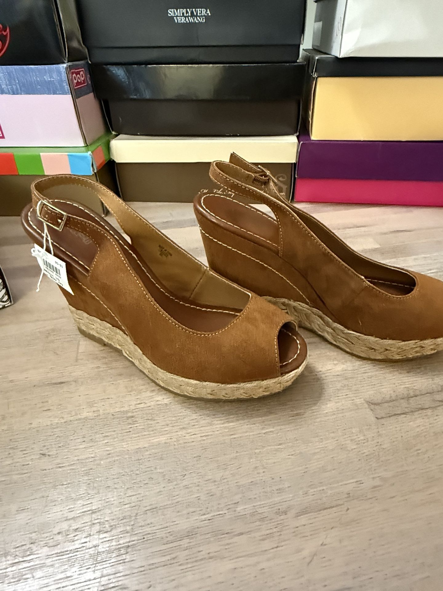 BNWT Brown Wedge Heel Sandal