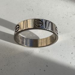 Cartier men’s Love Ring, Silver and White Gold