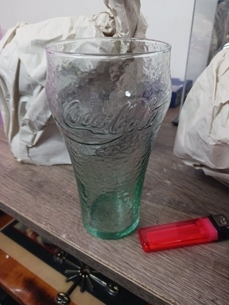 Vintage Coke Glass Green Tint