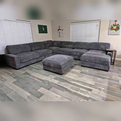 7PC Gray corduroy Modular sofa set