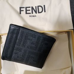 LIKE NEW FENDI ZUCCA BIFOLD WALLET WITH ORIGINAL BOX, RECEIPT, WRAPPING, BAG MINT