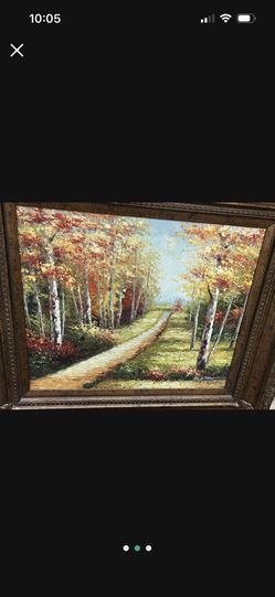 Original Oil Canvas Painting in Gorgeous Vintage Frame